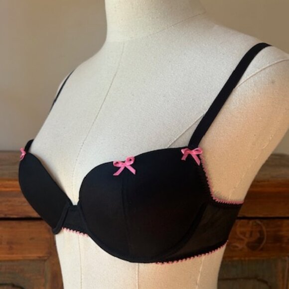Vintage Betsey Johnson Black Bra 34B - Picture 2 of 11
